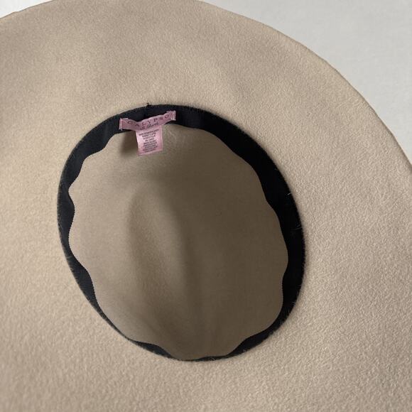 Calypso St Barth Pure Rabbit Fur Felt Fedora Women's Hat Beige Made In USA - Picture 11 of 11